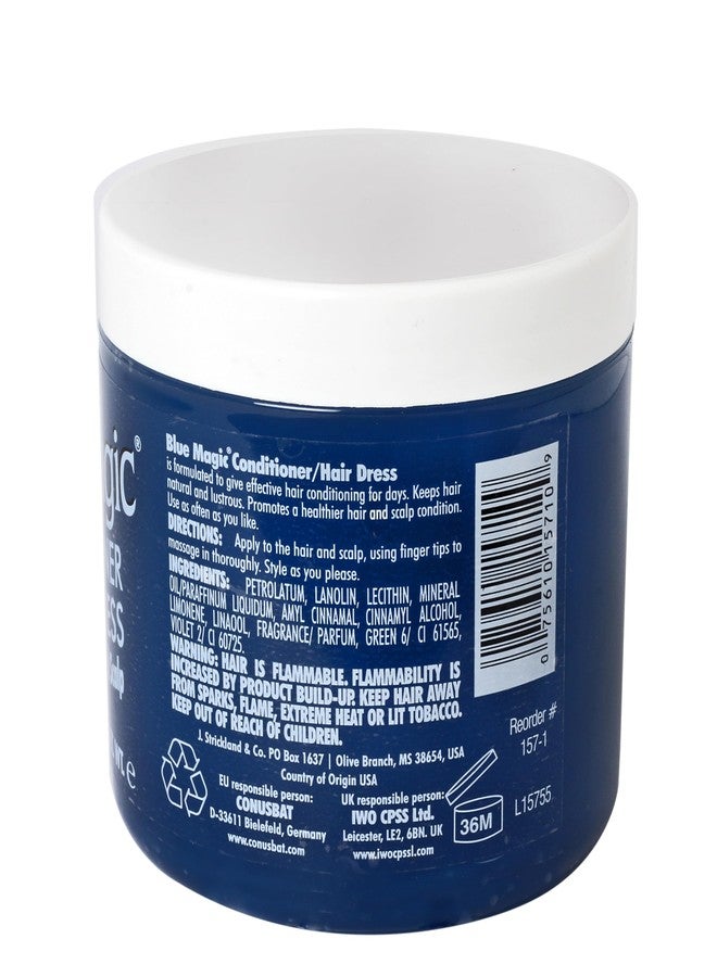 "BLUE MAGIC" (USA Brand) CONDITIONER (Navy Blue colour) ...HAIR DRESS - NOURISH YOUR HAIR AND SCALP. ANTI BREAKAGE FORMULA, 340g. Limited Stocks. Only few left. (Blue) - Image 2