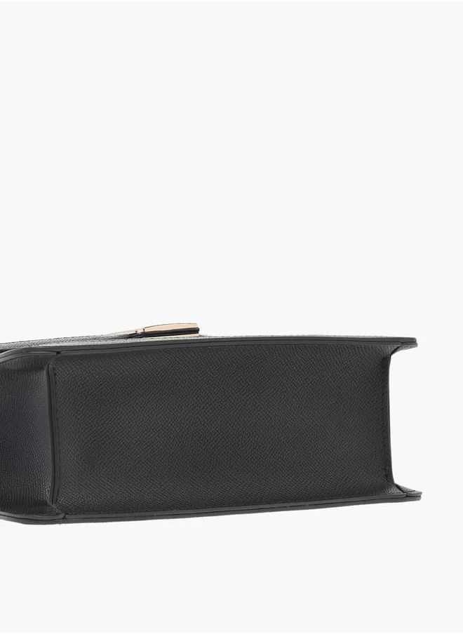 سيليست Solid Satchel Bag with Flap Closure and Detachable Strap