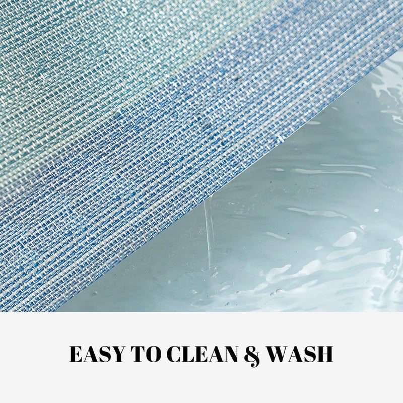 SUMYMERY Placemats Set of 4 Vinyl/Plastic Woven Place Mats for Kitchen Table Indoor/Outdoor Washable Placemat Wipeable Dining Table Mats (Ocean Geode,4) - Image 3