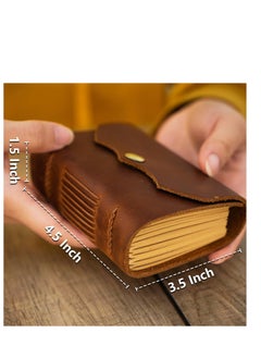 KASTWAVE Leather Journal Writing Notebook, Handmade Genuine Leather Travelers Notebook, Portable Pocket Notebook, Travel Daily Planner, Perfect for Writing, Gifts, Travelers, Small Size 4.5x3 Inches  - Image 3