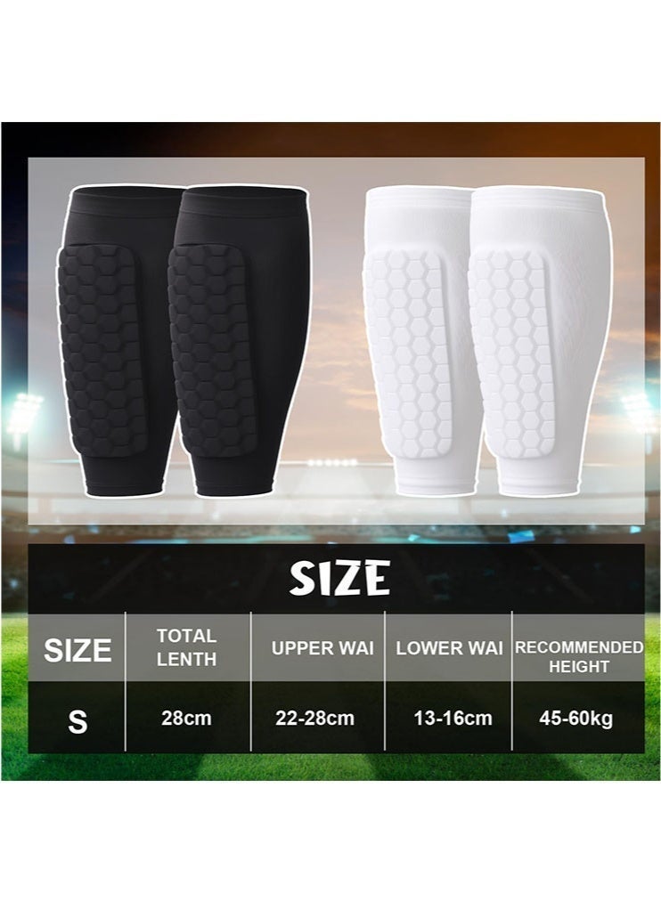 Verdant Reverie 2 Pairs Kids Shin Guard Sleeves, Honeycomb Compression Leg Sleeves for Football Soccer, Breathable Anti-Collision Shin Protection for Boys & Girls - Image 4
