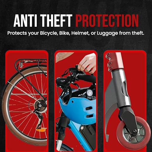 Autofy 4 Digit Number Heavy Duty Wire Cable Lock Anti-Theft Cycle Locks for Bicycle for Multipurpose Use Luggage,Helmet Lock for Mens Bike Cycle Accessories (Neon Green) - Image 5