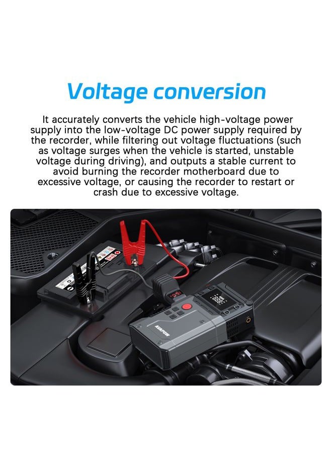 pahaa Dash Cam Hardwire Kit, Type C USB Hard Wire Kit 12V-24V to 5V Hardwire Kit 24H Parking Monitoring with Low Voltage Protection - Image 5