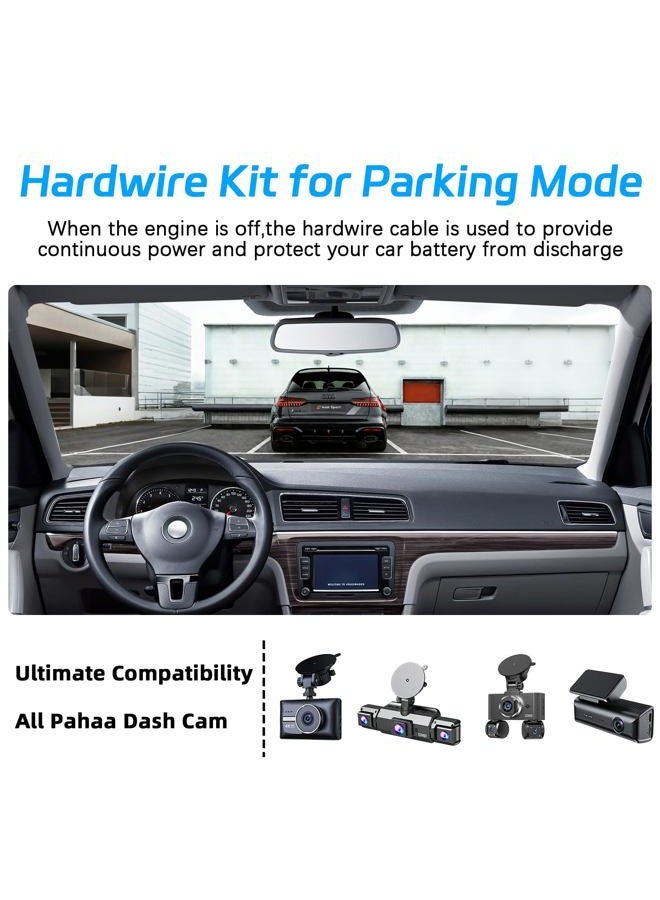 pahaa Dash Cam Hardwire Kit, Type C USB Hard Wire Kit 12V-24V to 5V Hardwire Kit 24H Parking Monitoring with Low Voltage Protection - Image 2