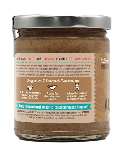 Dastony Organic Raw Sprouted Almond Butter 8 oz  Only One Ingredient  Vegan Paleo and Keto Friendly Non GMO Glutenfree  Pack of 1 - Image 5