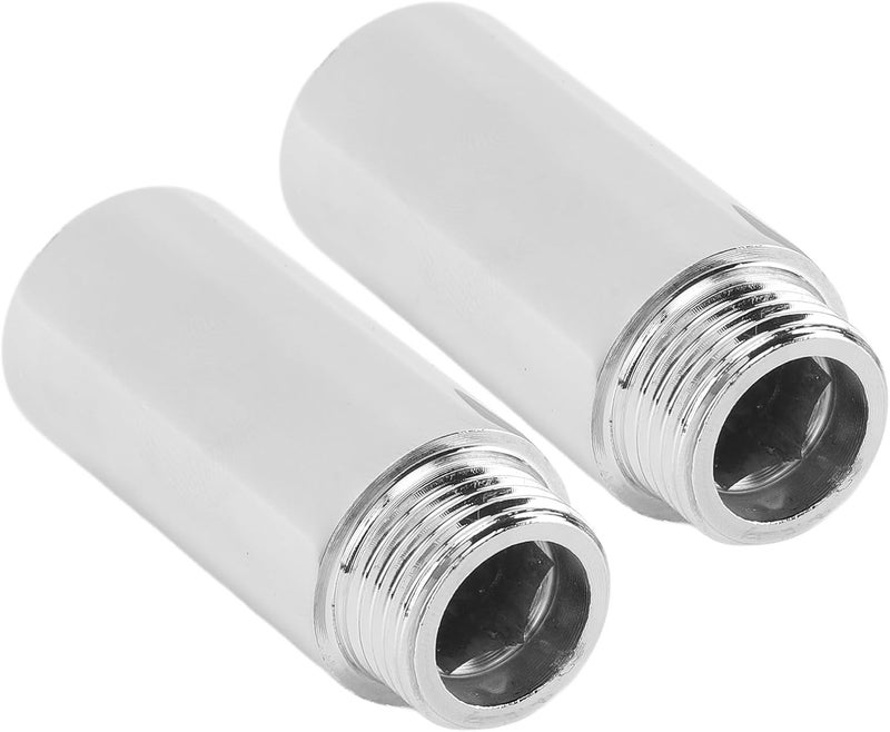 Shower Arm Extension Durable Stainless Steel Chrome Plated Pipe for Bathroom, 2PCS Shower Head Extender for Easy Height Adjustment and Angle Flexibility (2in) - Image 3