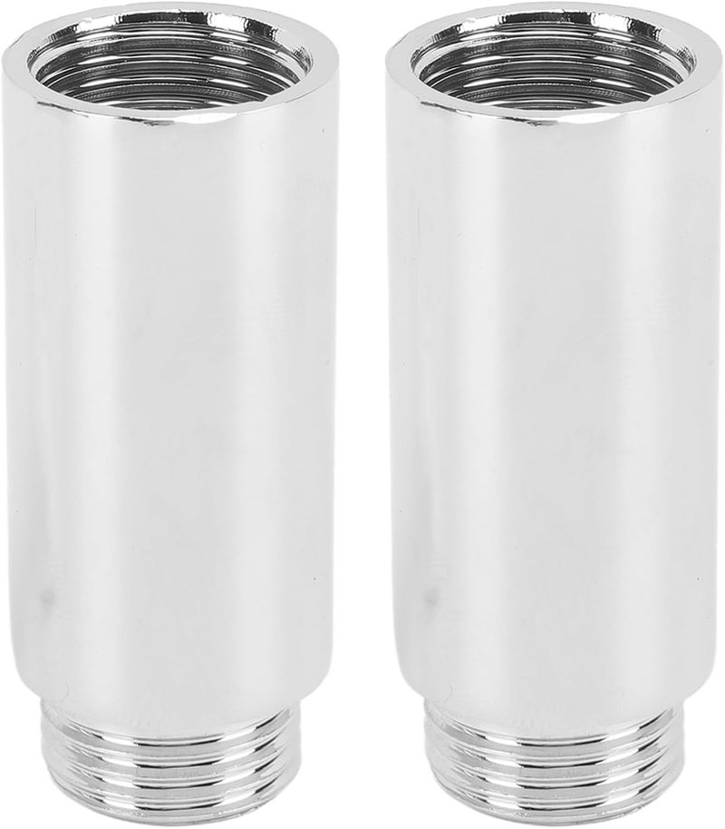 Shower Arm Extension Durable Stainless Steel Chrome Plated Pipe for Bathroom, 2PCS Shower Head Extender for Easy Height Adjustment and Angle Flexibility (2in) - Image 1