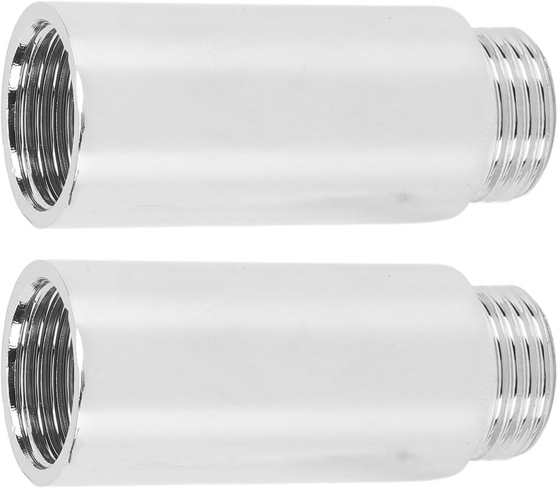 Shower Arm Extension Durable Stainless Steel Chrome Plated Pipe for Bathroom, 2PCS Shower Head Extender for Easy Height Adjustment and Angle Flexibility (2in) - Image 2