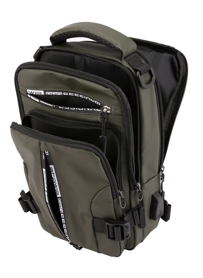 SOLARAE Nylon Casual Sling Backpack Crossbody Shoulder Chest Bag for Men Women Travel Hiking Daypack with USB Charging Port(Black) - Image 5