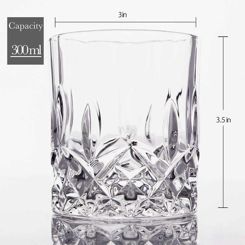 LEMONSODA Crystal Cut Old Fashioned Whiskey Glasses 10oz UltraClear Premium LeadFree Crystal Glass Tumbler For Drinking Bourbon Scotch Cognac Cocktails Set of 6 - Image 4