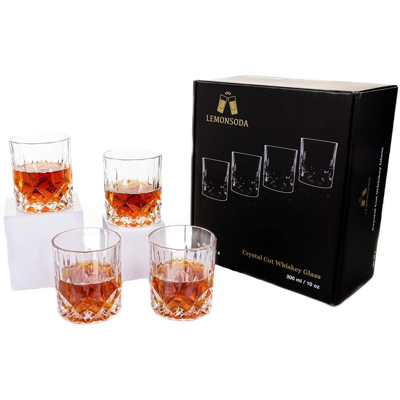 LEMONSODA Crystal Cut Old Fashioned Whiskey Glasses 10oz UltraClear Premium LeadFree Crystal Glass Tumbler For Drinking Bourbon Scotch Cognac Cocktails Set of 6 - Image 5