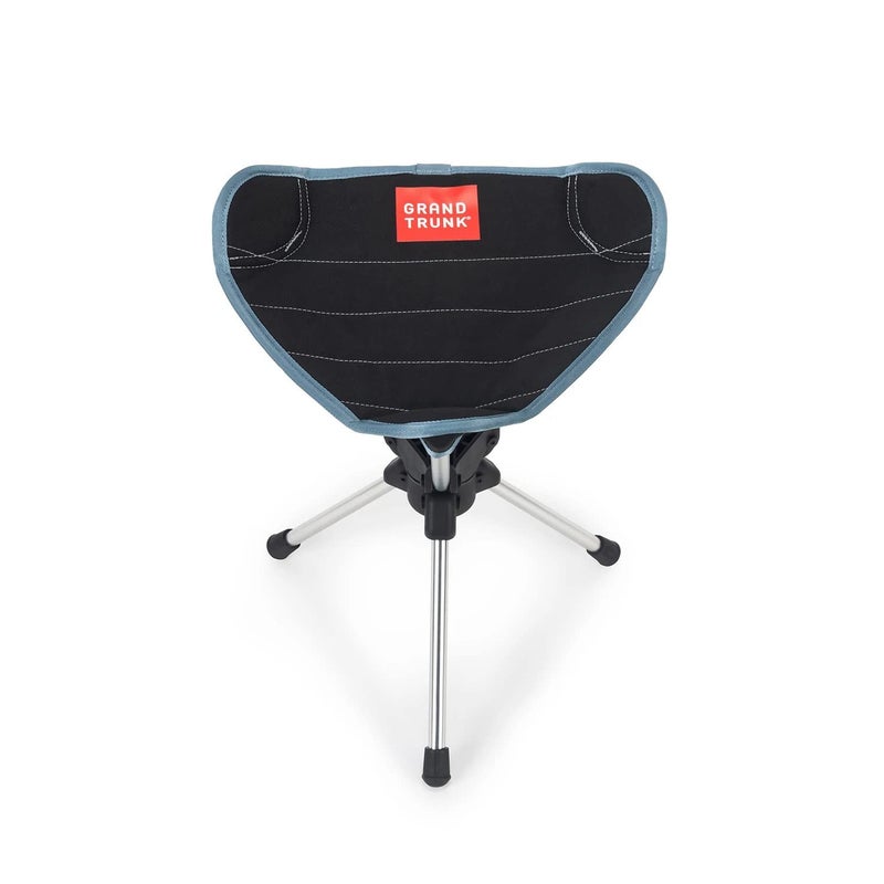 GRAND TRUNK Compass 360 Swivel Camping Stool UltraLight Foldable Rotating Travel Chair Compact Durable for Outdoors Hiking and Fishing Black