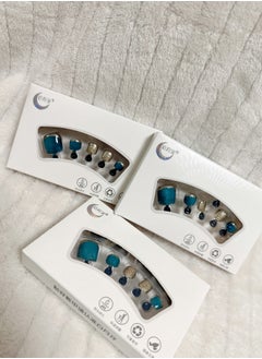 SYNSYB 24-Piece Short Square Press-on Toenails:Acrylic Fake Nails ,toe fake nails for Seamless Fit  - Image 3