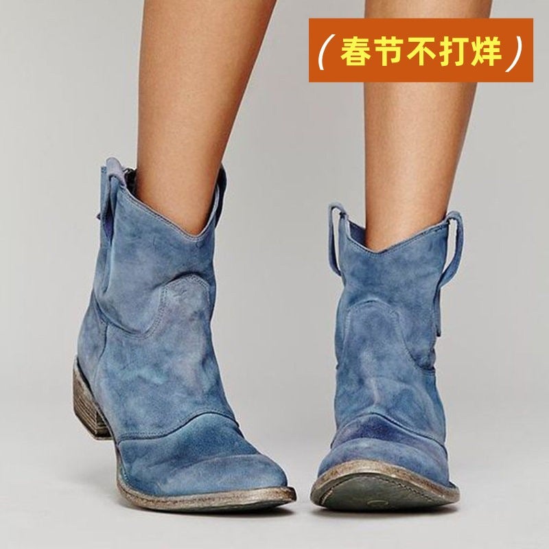 Spring Festival Is Not Closed For Business, With Large Quantities Of Ready Stock For The 2025 Winter Season: Casual Low-Heeled Round-Toe Suede Ankle Boots In Large Sizes 40-43 - Image 3