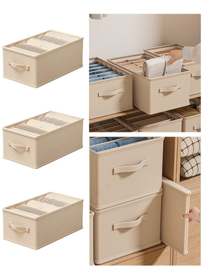 DUNISO 3 Pcs Wardrobe Clothes Organizer,Drawer Organizers And Storage，Foldable Closet Organizer，With 9 Compartments With Handles，Sturdy And Durable，For Organizing Clothing Jeans Toys Book Shelves Closet Wardrobe，45 * 25 * 18cm - Image 1