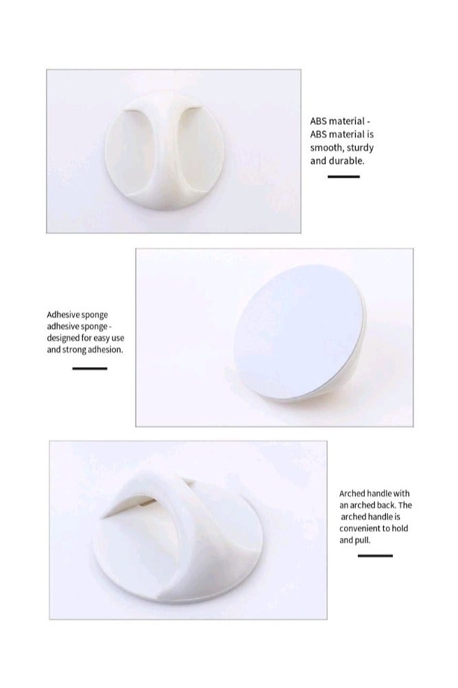 2-Pack Multi-Purpose Round Self-Adhesive Cabinet Door Handles Door And Window Drawer Handles Household Cabinet Door Safety Door Handle Glass Handle White - Image 3