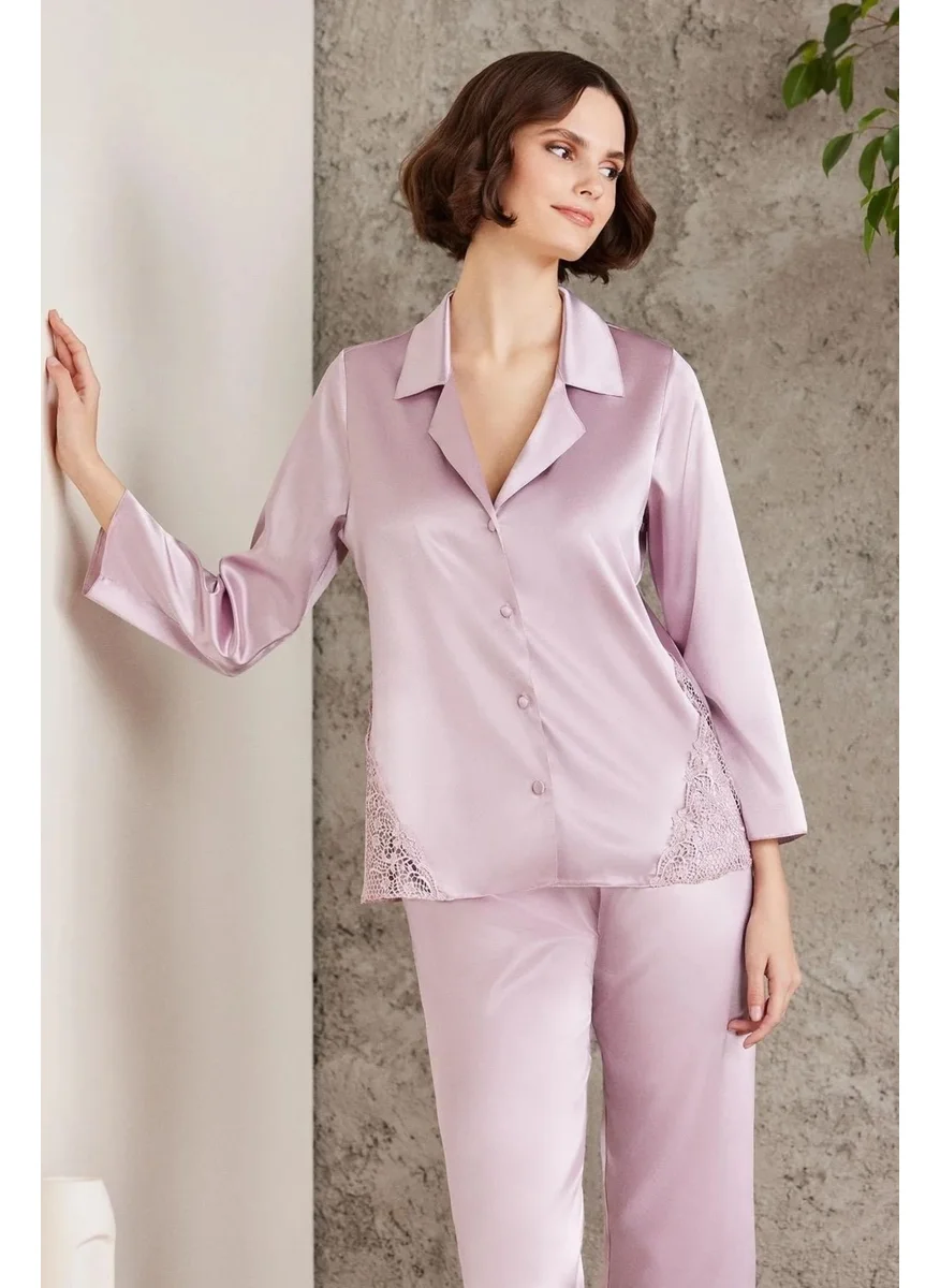 بيير كاردان 6000 Women's Lace Satin Set of 6-Rose
