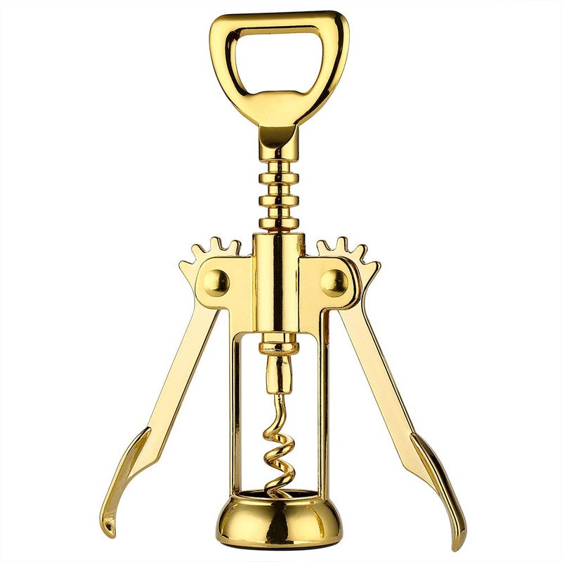 JXS Simple Wing Corkscrew Gold Wine Opener and Beer Opener, Multifunctional Wine Corkscrew Opener - Image 1