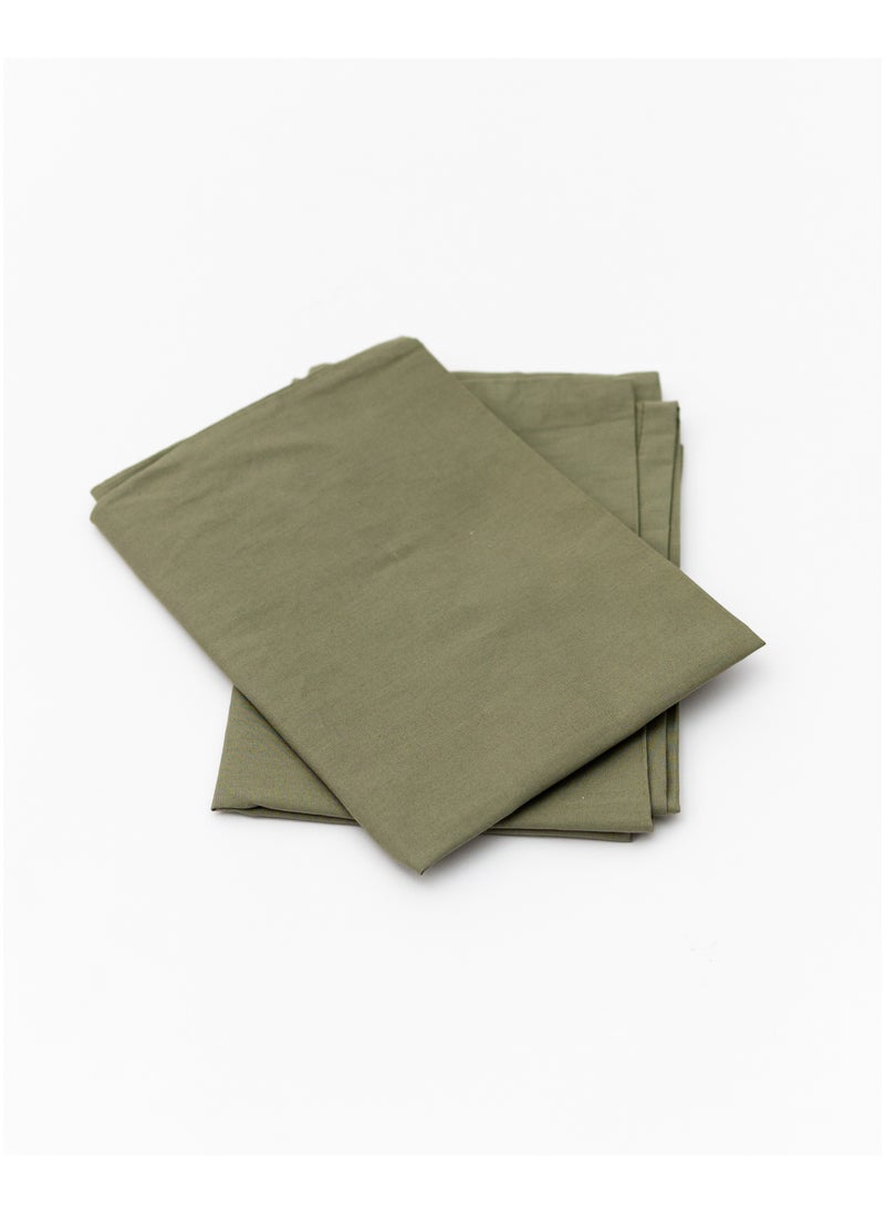More cottons  ملايت سرير بركال مع 2 كيس مخدة (200TC) زيتونى  - Image 3