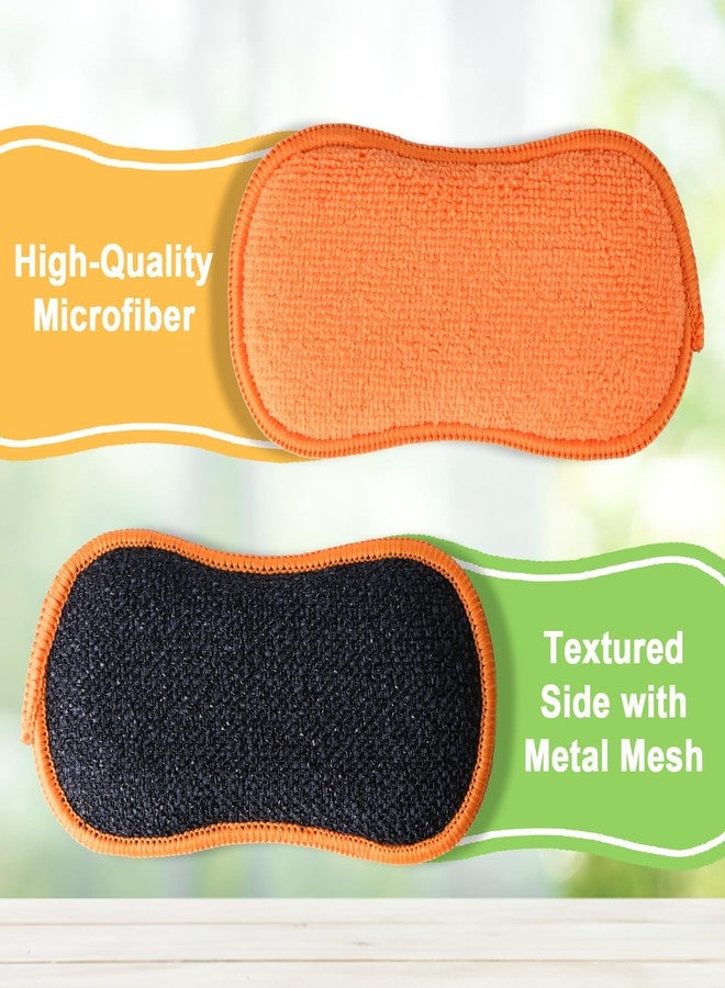 GLIMGLINT 12Pack Dish Sponges Kitchen, Non-Scratch Microfiber Sponges for Cleaning, Reusable Dish Sponge for Dishes, Pots and Pans (Multicolor) - Image 2