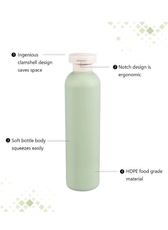 Generic Green Plastic Empty Squeeze Bottles Refillable Plastic Leak Proof Travel Bottles for Creams Lotion Shampoo Conditioner 4 Pcs - Image 4