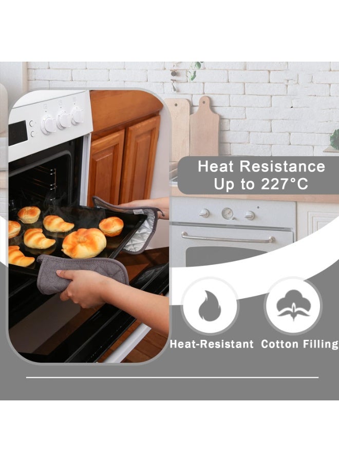 RESONIX Heat Resistant Kitchen Pot Holders - 18×18 cm Hot Pads & Trivets, Up to 227°C Oven Mitt Mats for Countertops, Non-Slip Cooking Accessories, 6-Pack (4 Grey + 2 Black) - Image 2
