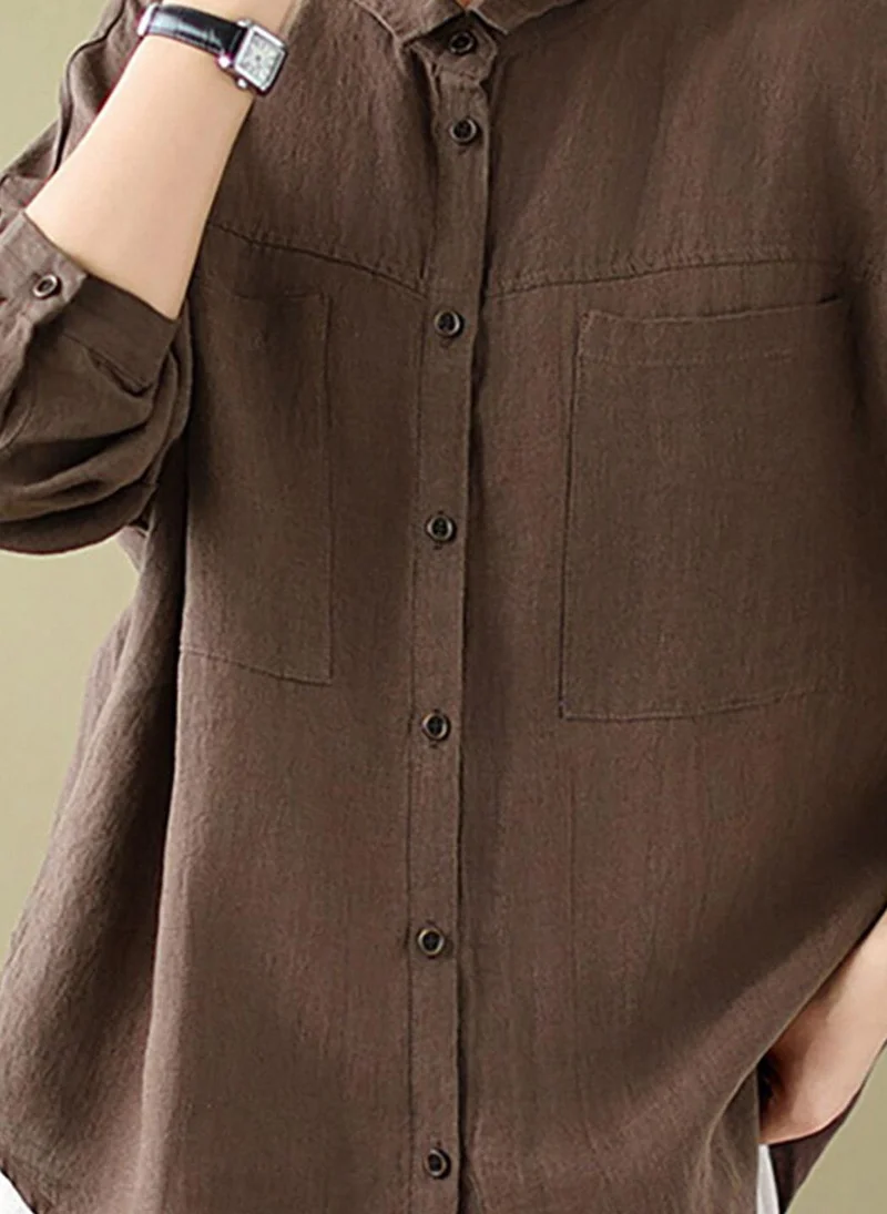 يونيكي Brown Solid Shirt