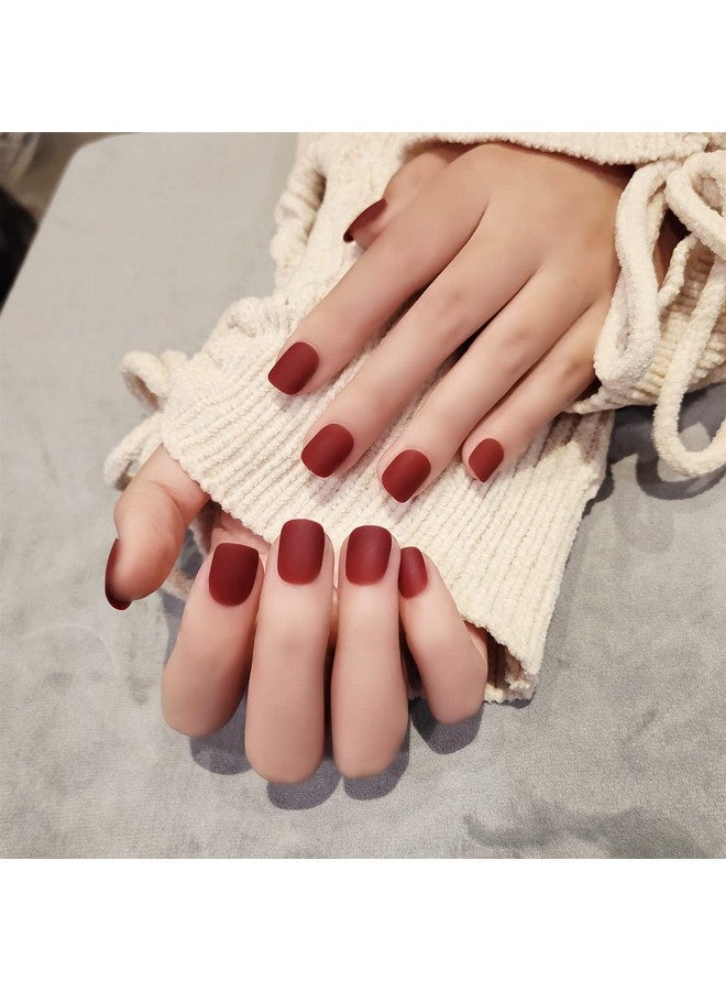 ANZAILALA Press On Nails Short Press On Manicure 24 Pcs Artificial Nail Jelly Glue On False Nails For Women Girls - Image 4