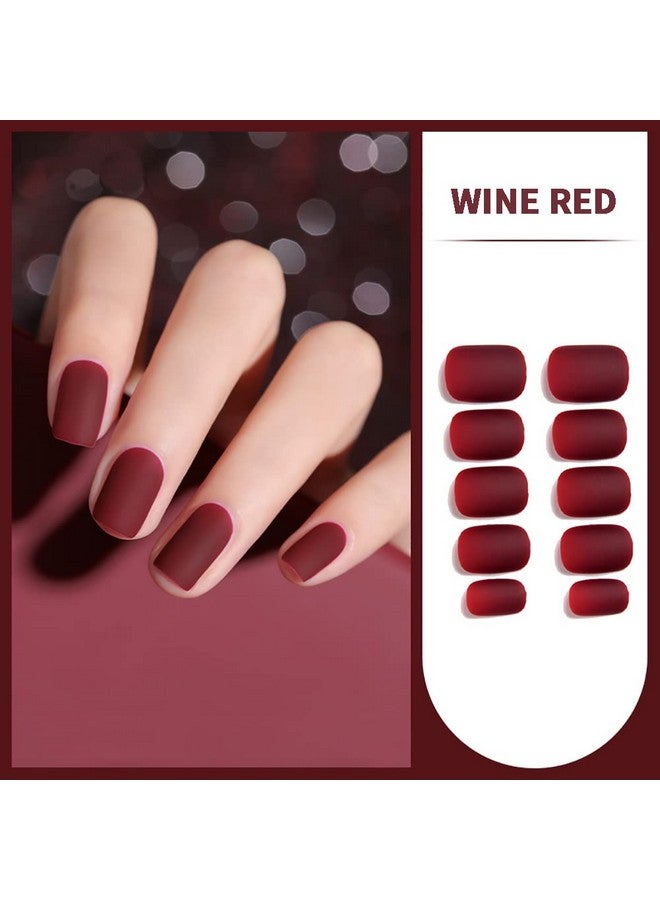 ANZAILALA Press On Nails Short Press On Manicure 24 Pcs Artificial Nail Jelly Glue On False Nails For Women Girls - Image 3