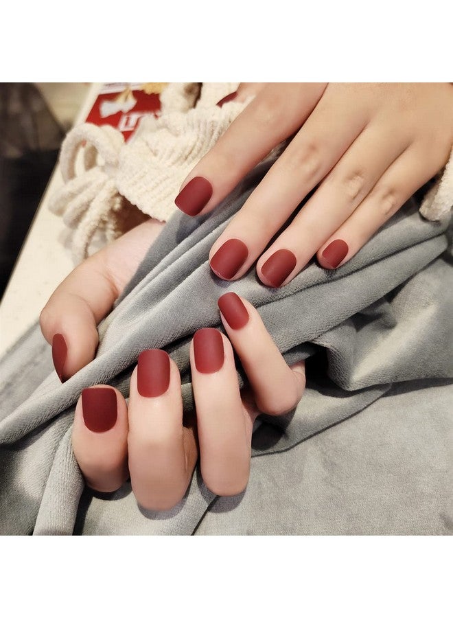 ANZAILALA Press On Nails Short Press On Manicure 24 Pcs Artificial Nail Jelly Glue On False Nails For Women Girls - Image 5