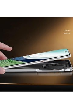 SYOSI جراب هاتف لهاتف Huawei MATE 60 PRO، إطار من الألومنيوم بالكامل + ظهر من الأكريليك + حلقة عدسة من الألومنيوم، جراب هاتف رفيع، وسادة هوائية مضادة للسقوط، غطاء حماية للهاتف الخلوي مقاوم للخدش لهاتف Mate 60 Pro فضي  - Image 4
