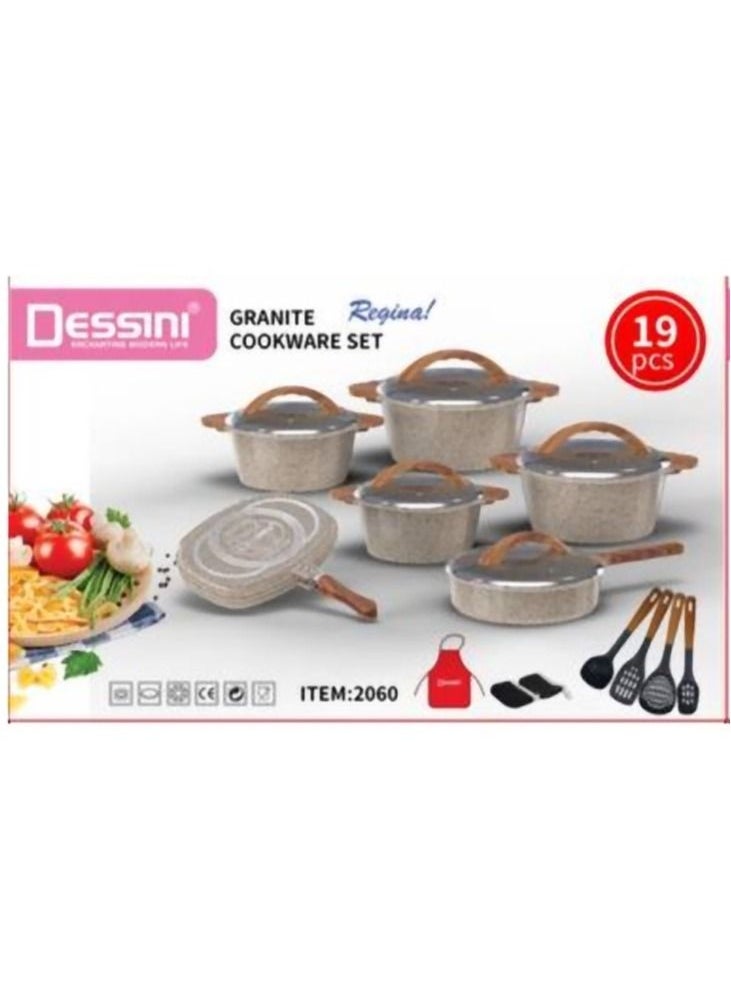 DESSINI 19 Pieces Granite Coated Cookware Set  - Image 2