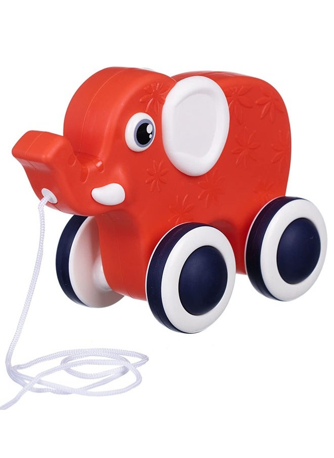 BAYBEE BAYBEE Kids Pull Along Toy with Sound for Todd Push & Pull String Baby Sensory Walking Toy Early Development Interactive Toy for Kids Great Birthday Gift for Boys and Girls (Elephant)  - Image 1