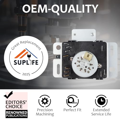 suplife WPW10436303 W10436303 Dryer Timer Compatible with Whirlpool, Maytag, Amana, WED4616FW0, WED4850HW0, 4KWED5700JW0, OEM 230V Dryer Timer Replacement for 418-618-20-B5, PS11754717, 60Hz, 2-Year Warranty - Image 3