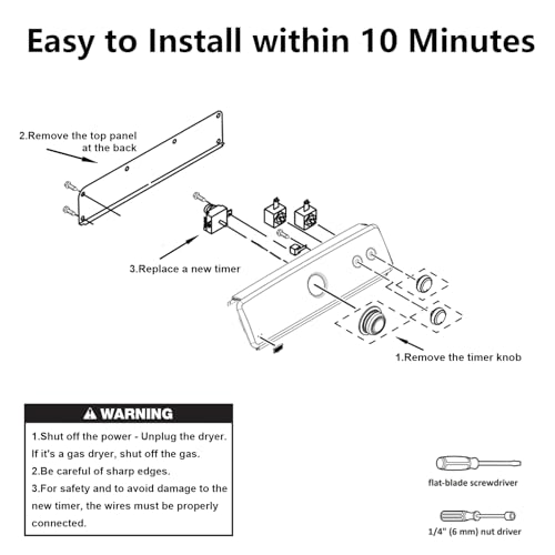 suplife WPW10436303 W10436303 Dryer Timer Compatible with Whirlpool, Maytag, Amana, WED4616FW0, WED4850HW0, 4KWED5700JW0, OEM 230V Dryer Timer Replacement for 418-618-20-B5, PS11754717, 60Hz, 2-Year Warranty - Image 4