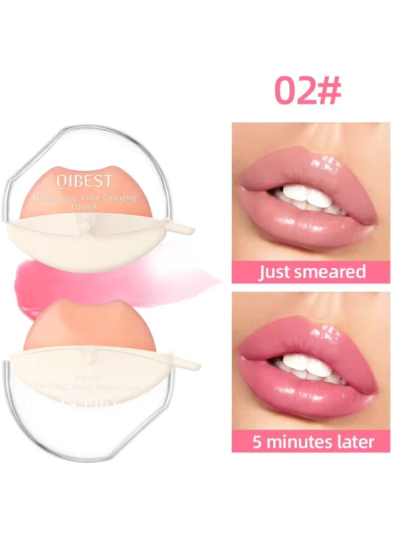 QiBest Color Changing Lip Shape Lipstick with Beeswax Shimmer Moisturizing Temperature Color Changing Lip Tint Long Lasting Easy to Color Lip Balm Makeup Moisturize Hydrating Glow Lipstick 02 - Image 2