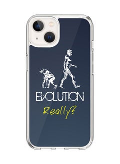 Classic Clear Case for Apple iPhone 14 Hybrid Soft Case Flexible Edges Anti Drop TPU PC Gel Thin Transparent Cover [ Designed for Apple iPhone 14 ] - Evolution Really (Grey) Full Print