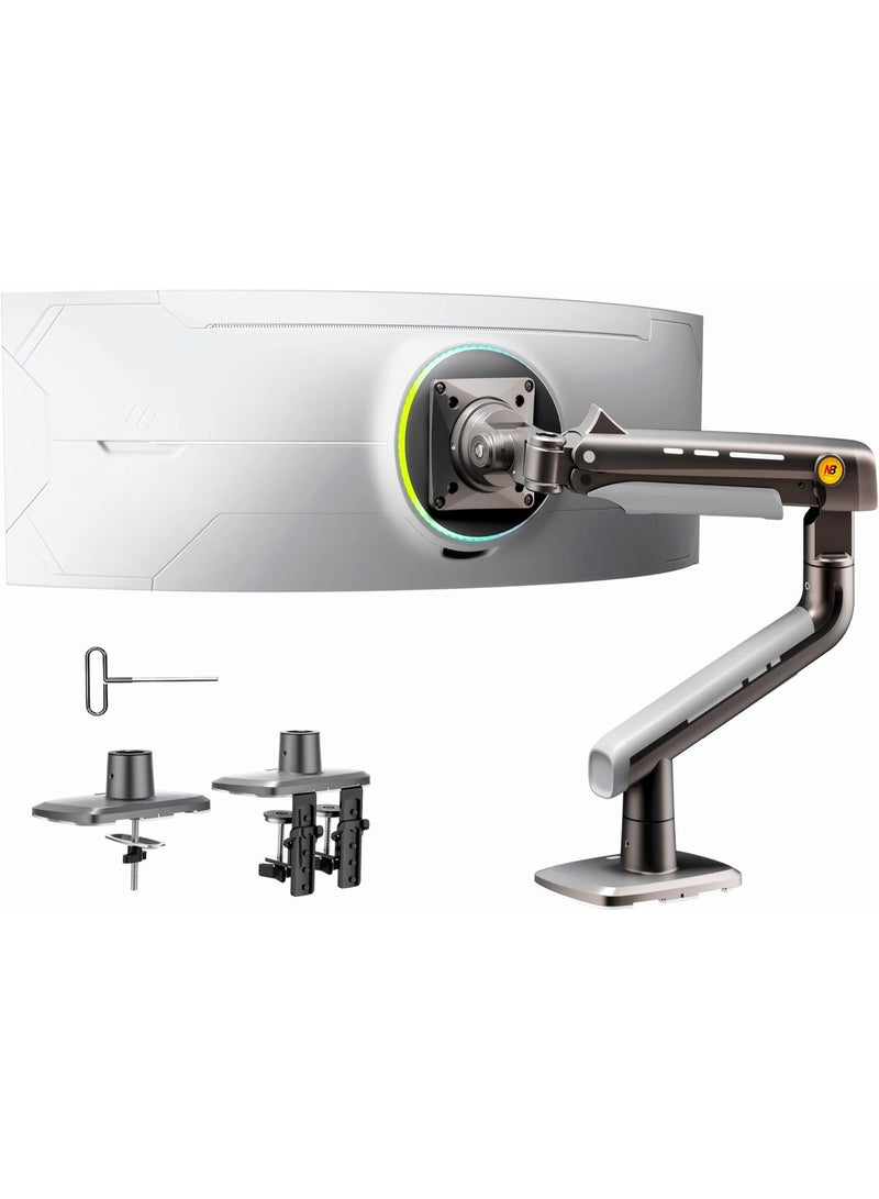 NB NORTH BAYOU NB Ergonomic Monitor Arm – Adjustable Tabletop Mount for Monitors up to 50 Inches, Supports 2-18kg – Smooth Rotation and Tilt