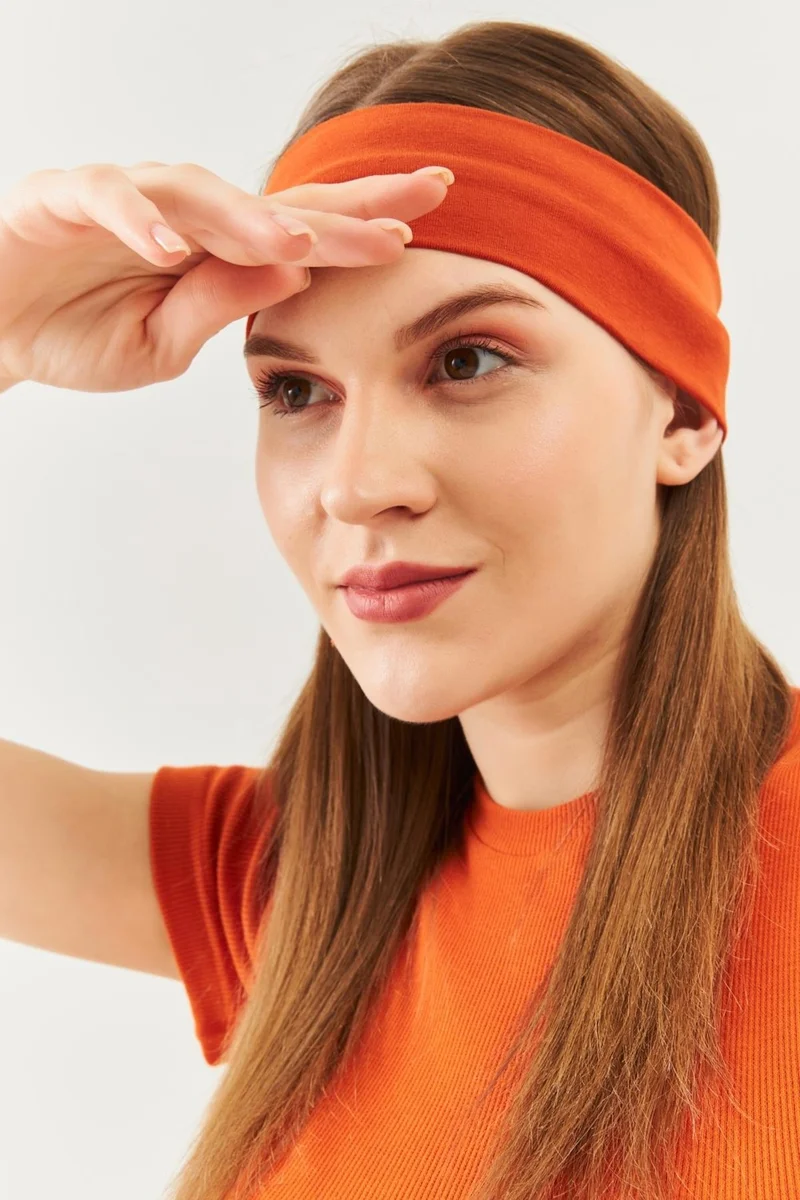 بوتيكجيز Tile Women's Cotton Combed Cotton, Anti-Slip, Anti-Sweat, Ultra Light, Sports Hair Band Bandana Trendy Colors