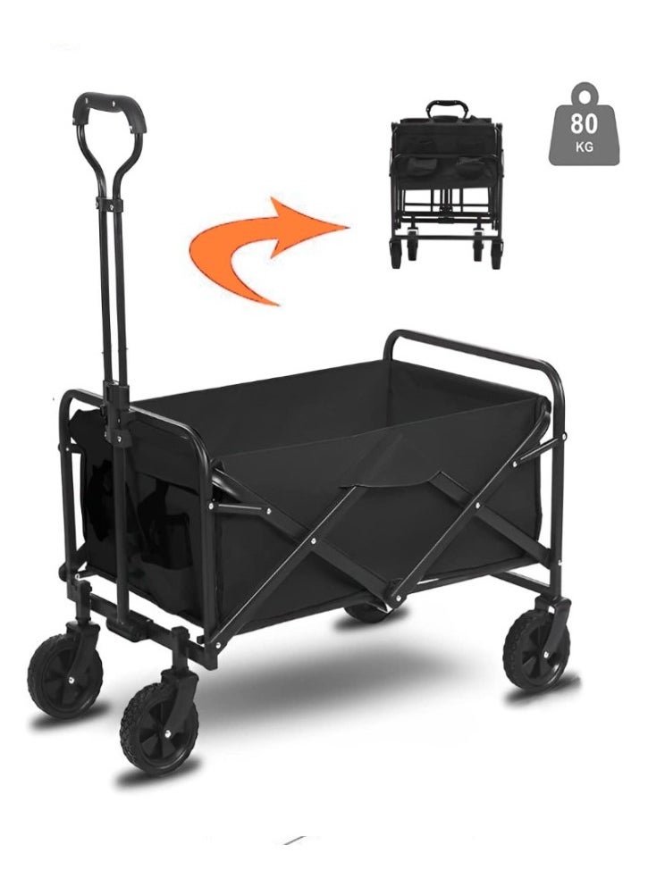 PENG GENERAL Collapsible Folding Outdoor Utility Wagon-Black  - Image 1