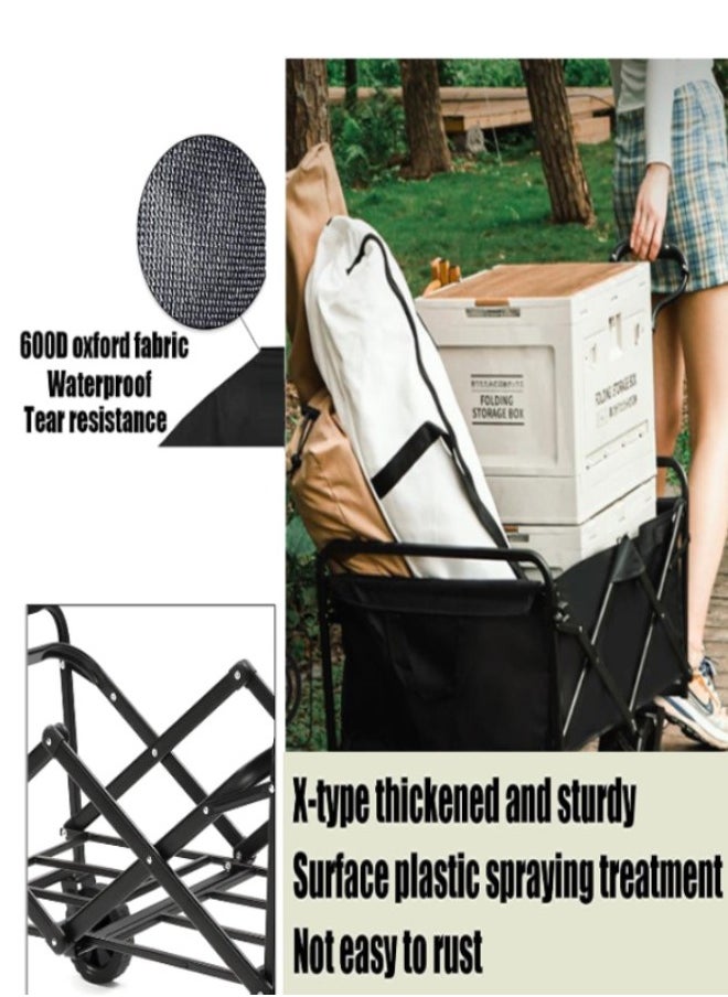 PENG GENERAL Collapsible Folding Outdoor Utility Wagon-Black  - Image 2