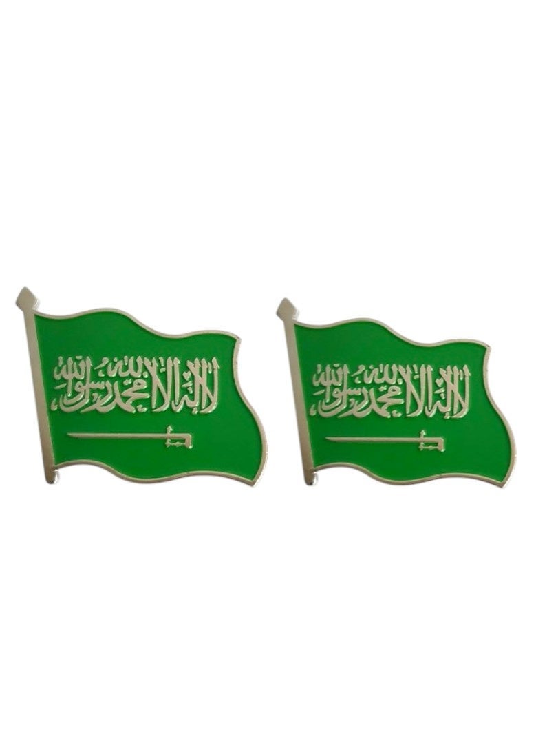 Toy Box 2pcs Saudi Flag Metal Sticker for Mobile or Any Smooth Surface - Image 3