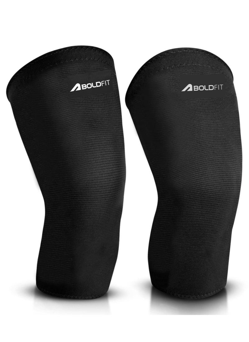 BOLDFIT Pack of 2 Knee Cap Support For Running and Gym Squats Large Black  - Image 1