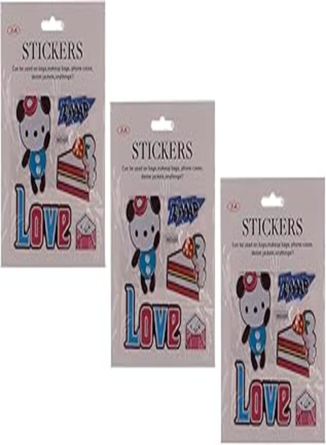 3A Decorative 3A-5090-Multi Color2 Plastic Sticker Set of 3 Different Shapes - Multi Color