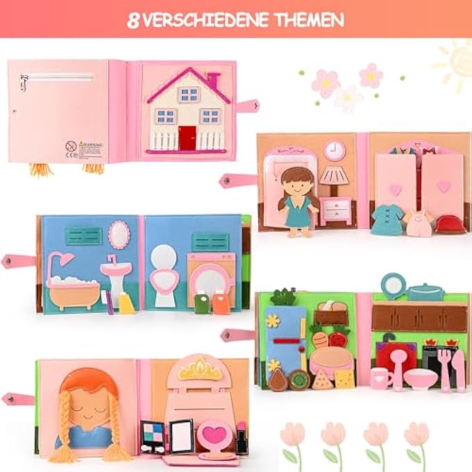 BABY BOOKS MADE OF SOFT FABRIC, EARLY LEARNING, LIFE SKILLS, EDUCATIONAL TOY, MONTESSORI GIFT FOR GIRLS AND BOYS - Image 3