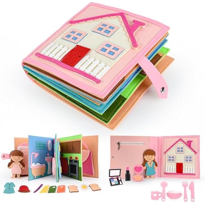 BABY BOOKS MADE OF SOFT FABRIC, EARLY LEARNING, LIFE SKILLS, EDUCATIONAL TOY, MONTESSORI GIFT FOR GIRLS AND BOYS - Image 2