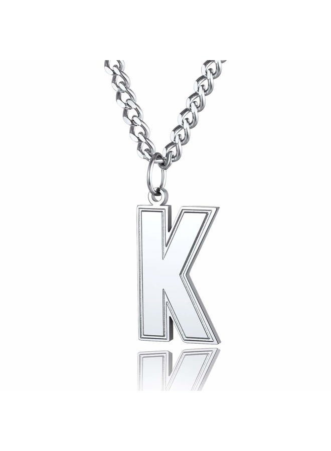 ChainsPro Letter Necklace for Men Initial K Charm Stainless Steel Chain with Initial - Image 1