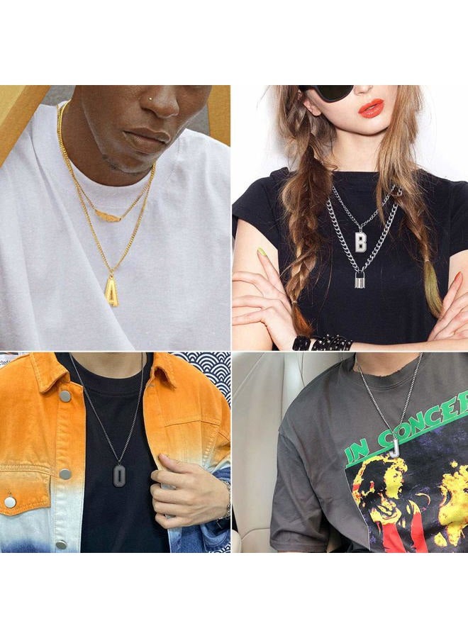 ChainsPro Letter Necklace for Men Initial K Charm Stainless Steel Chain with Initial - Image 2