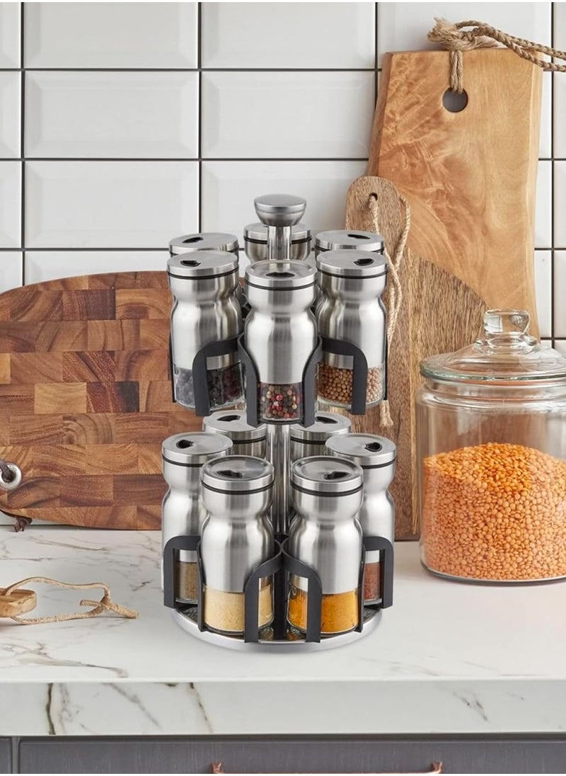 Generic - Spice Set With Rotating Stand - 12 Pcs - Stainless Steel - Image 1
