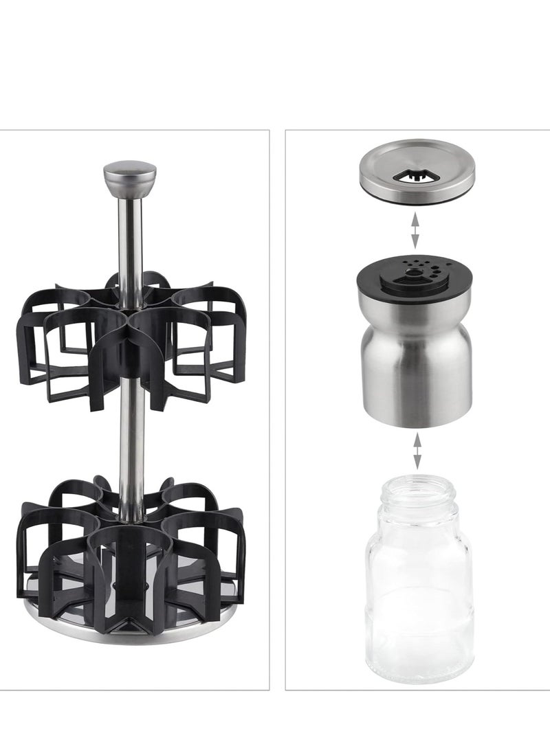 Generic - Spice Set With Rotating Stand - 12 Pcs - Stainless Steel - Image 1